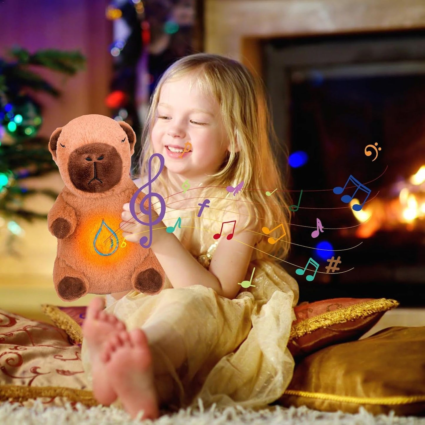Juguete de peluche relajante, muñeca de felpa iluminada