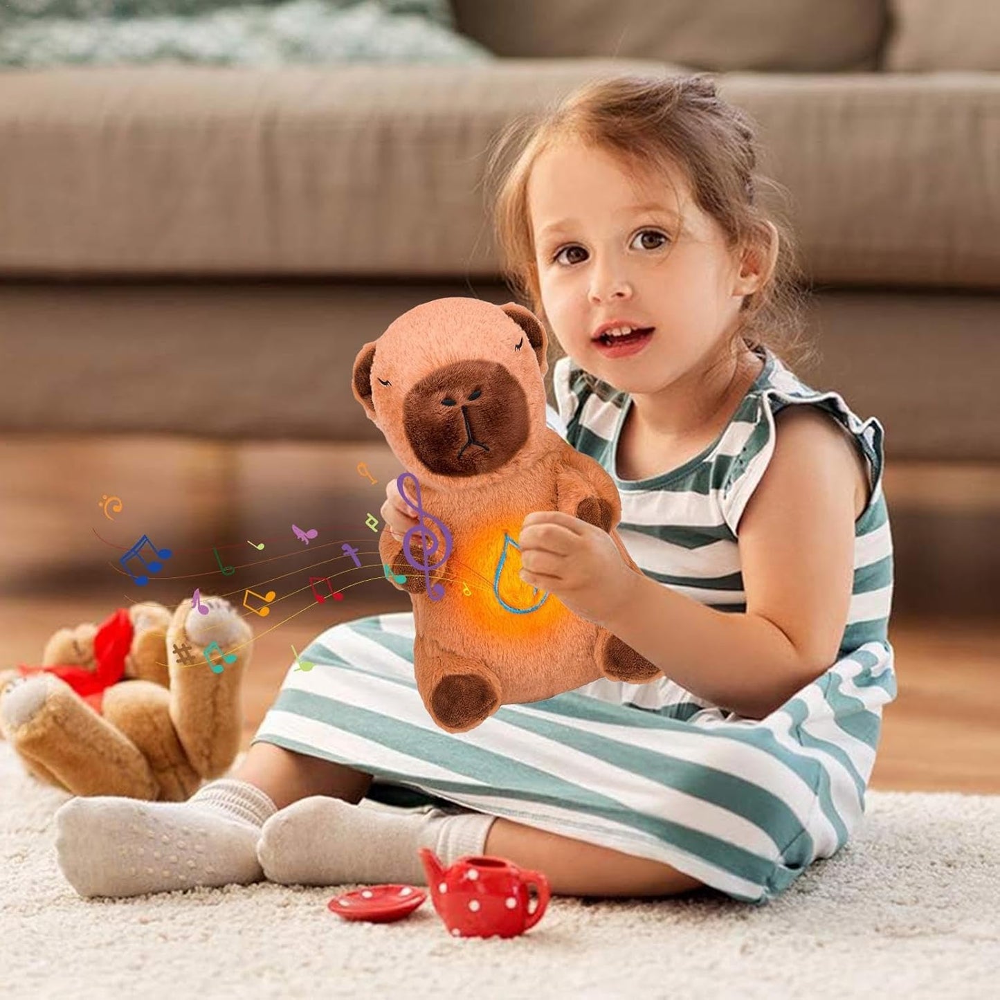 Juguete de peluche relajante, muñeca de felpa iluminada